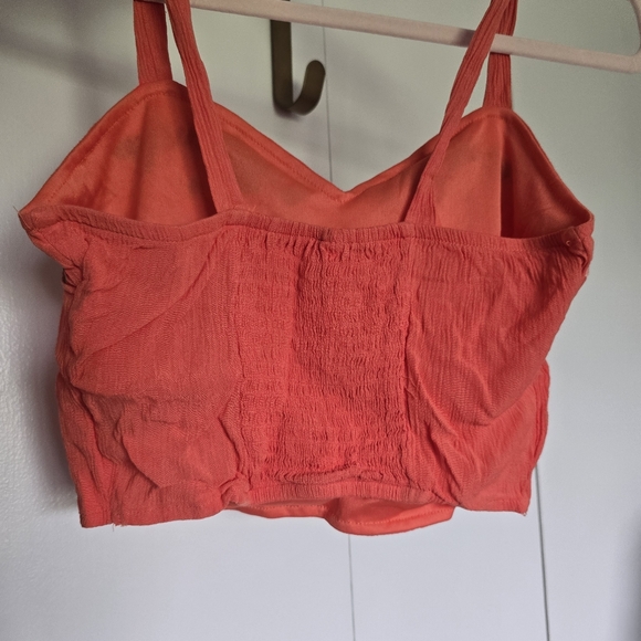 Xhilaration Coral Floral Embellished Crop Tank Top - Picture 3 of 6